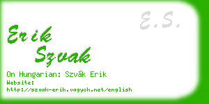erik szvak business card